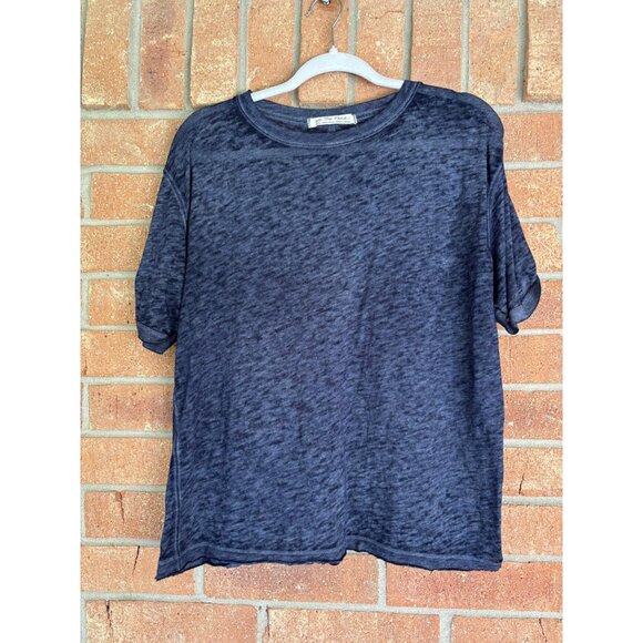 We The Free Cassidy Navy Blue Oversized Womens T-Shirt - Picture 1 of 9